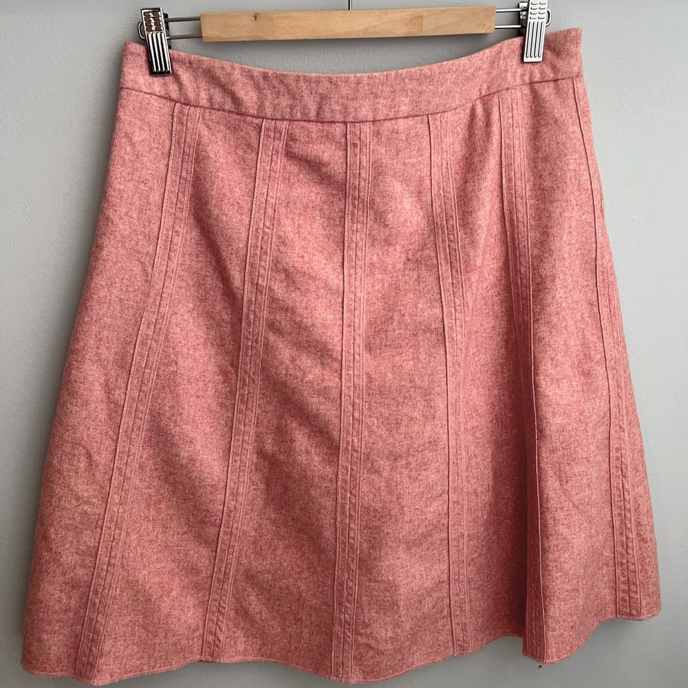 Pink wool A-line skirt